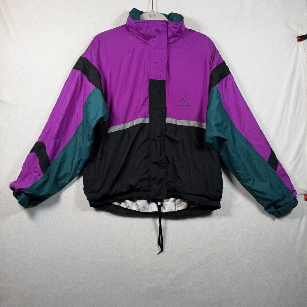 Vintage Head Gore Tex Jacket Womens M Colorblock Ski Windbreaker 90s Hooded